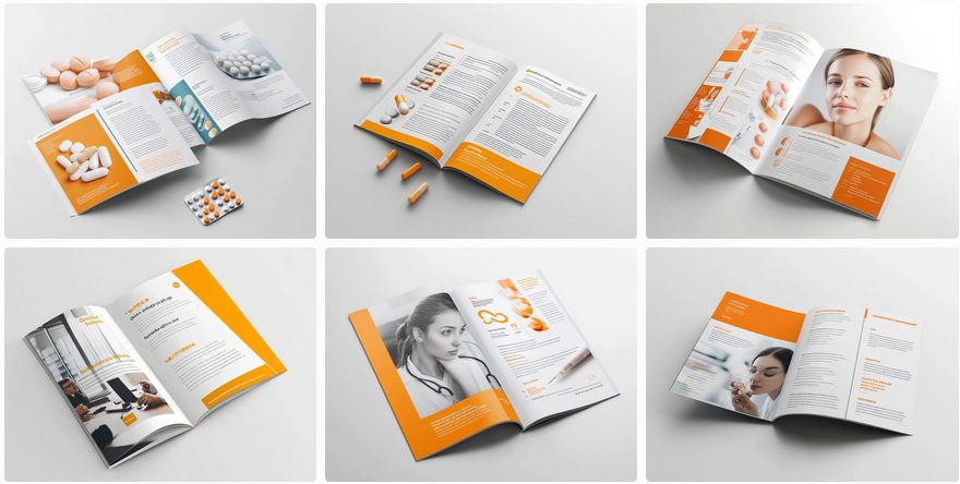 Bild einer professionell gestalteten Healthcare Broschuere mit medizinischen Informationen und ansprechendem Design 006